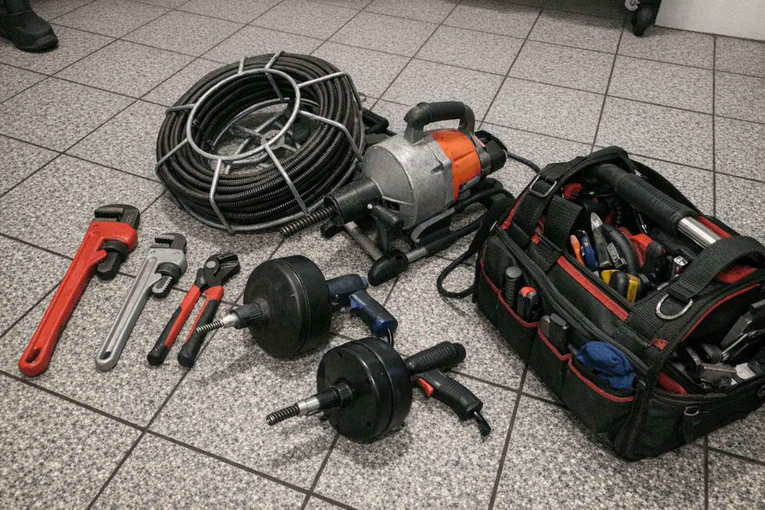 Sortierte Spiralaufsätze und Düsen in Einsatzkoffer